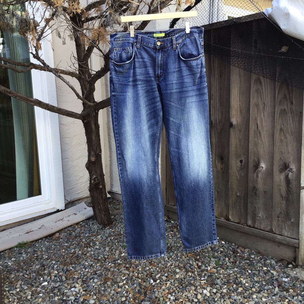 Vintage Versace Jeans Mens 36x33.5 Blue Wash Italian Designer Denim Pants